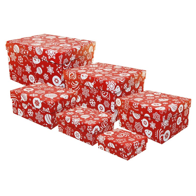Набор прямоугольных подарочных коробок "Новогодний"