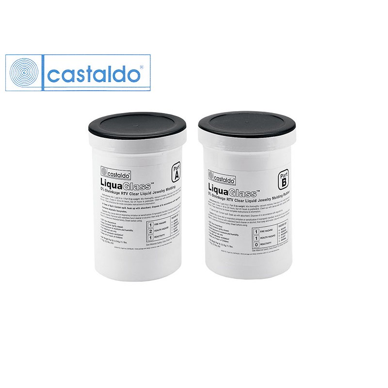 Резина жидкая прозрачная безусадочная CASTALDO LiquaGlass , двухкомпонентная, 0,9кг