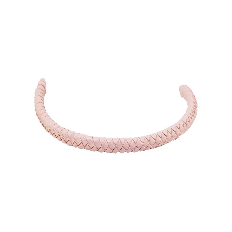 Шнур кожаный плетеный розовый, 11х6мм, 23см