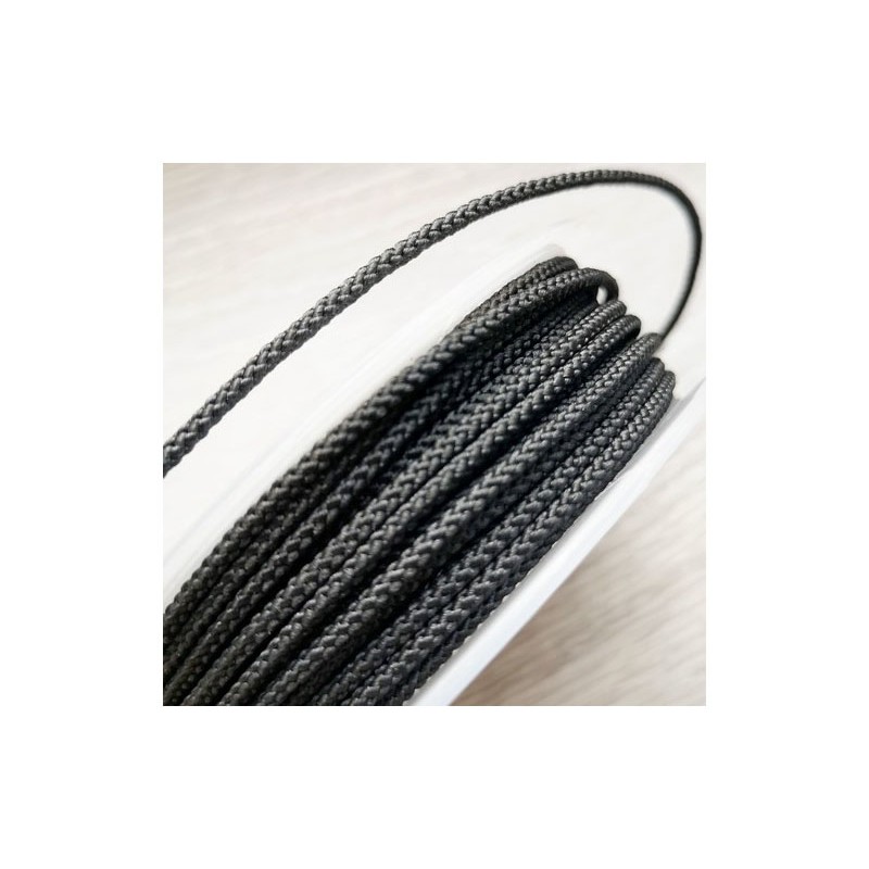Шнур шелковый плетеный M229 черный, Ø1.5мм, 1метр