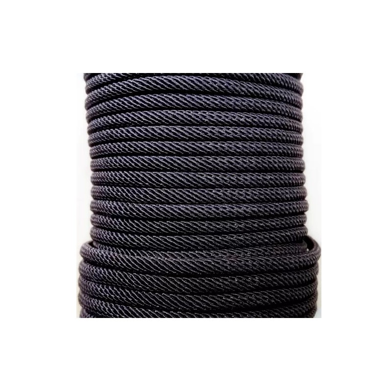 Шнур шелковый плетеный M221 черный, Ø4.0мм, 1метр