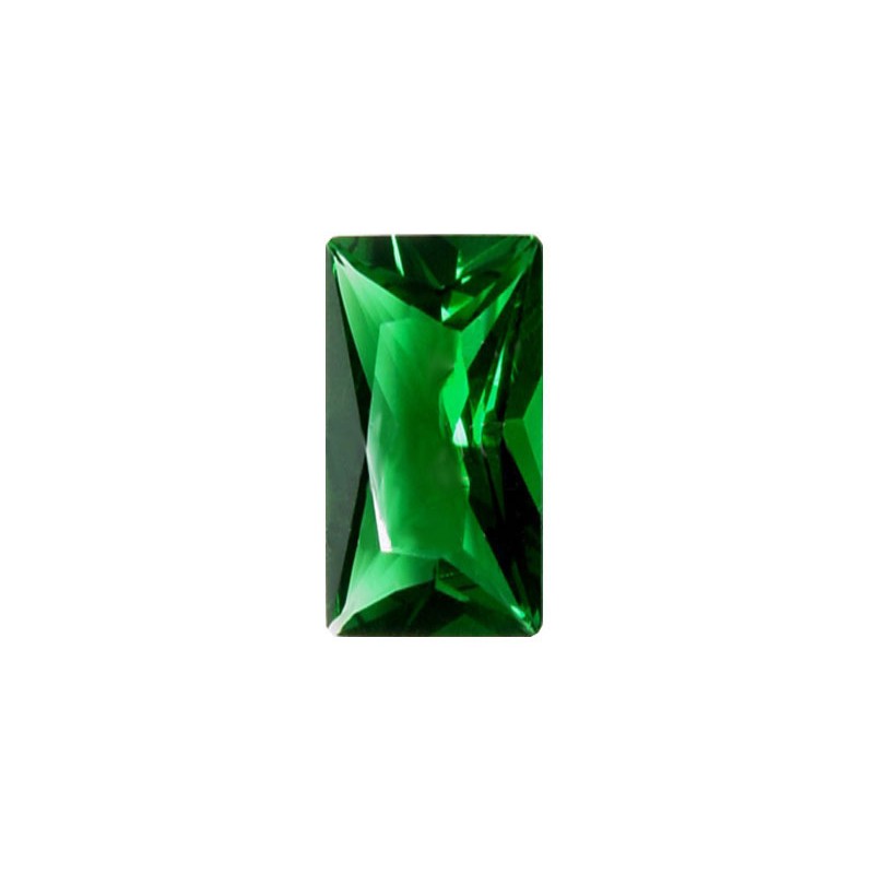 Фианит зеленый, багет, 6х3мм