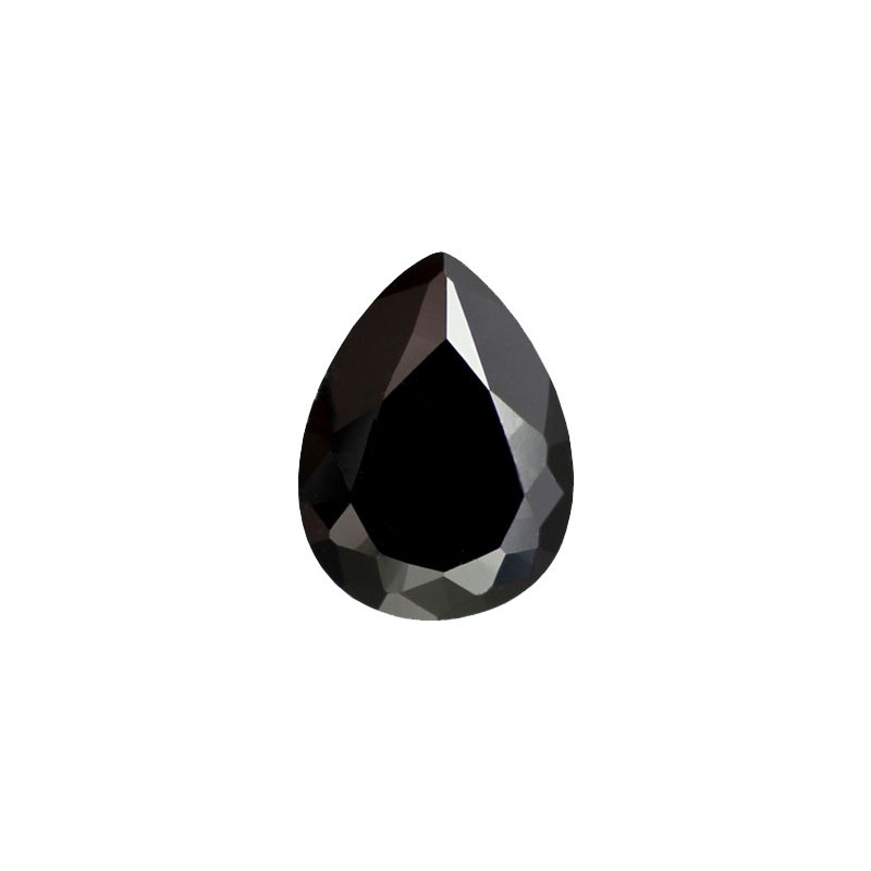 Фианит черный, груша, 16х12мм