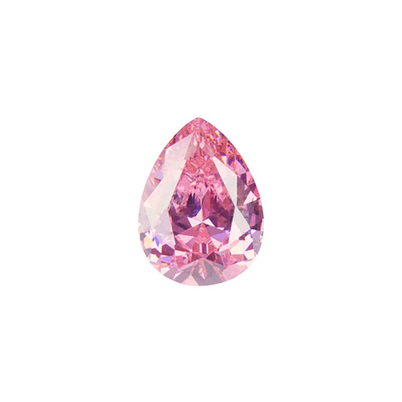 Фианит розовый, груша, 6х4мм