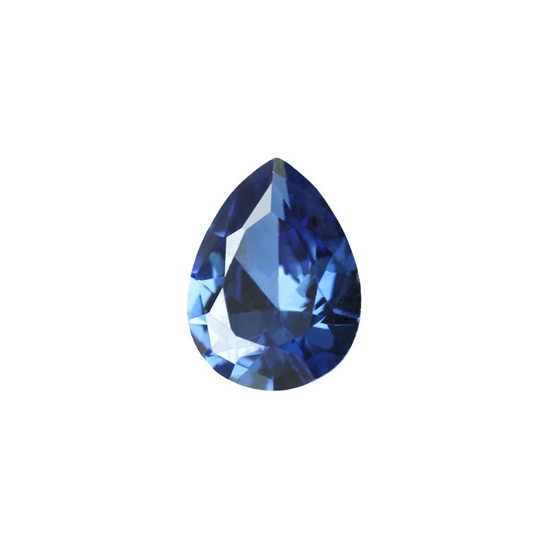 Фианит синий, груша, 7х5мм