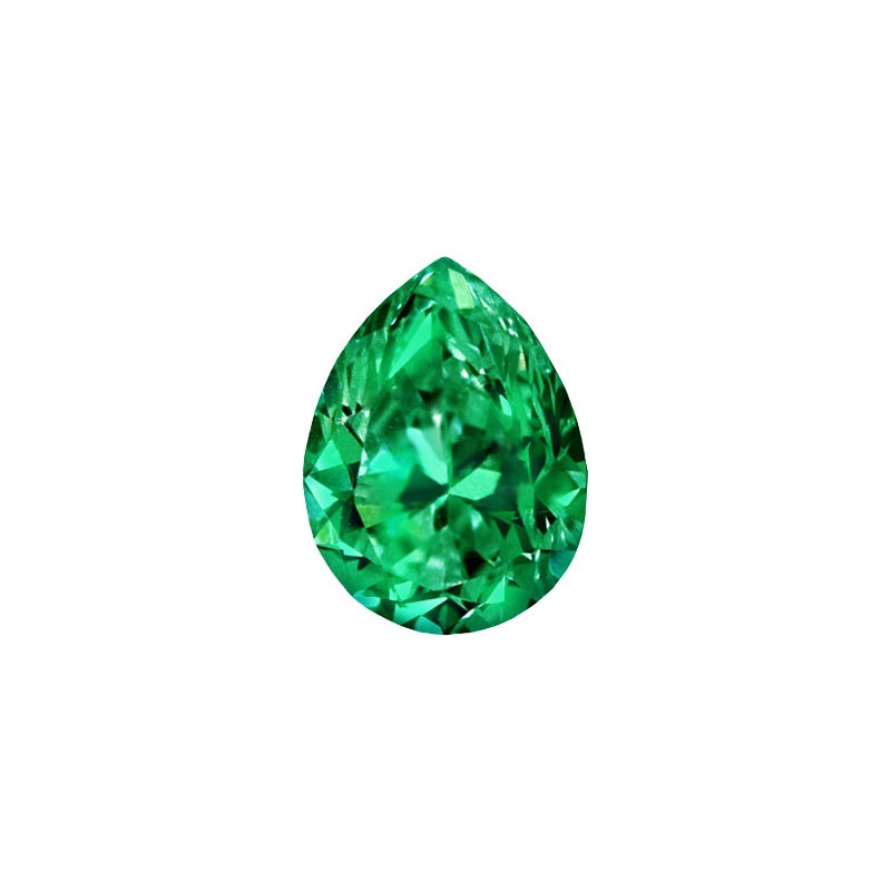 Фианит зеленый, груша, 5х3мм