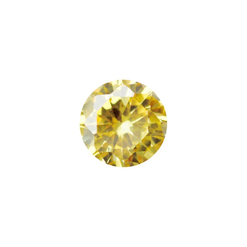 Фианит желтый, круг, 4,0мм