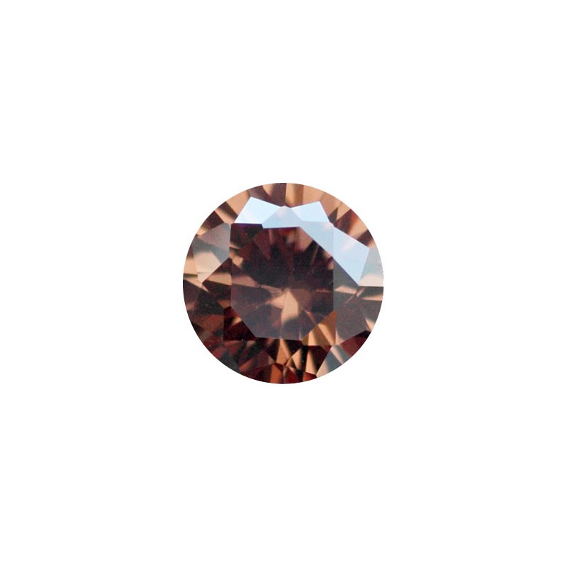 Фианит коричневый, круг, 2,0мм