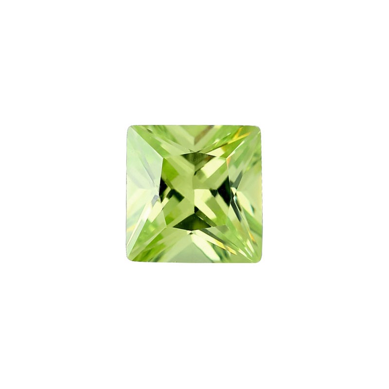 Фианит хризолитовый, квадрат, 4х4мм