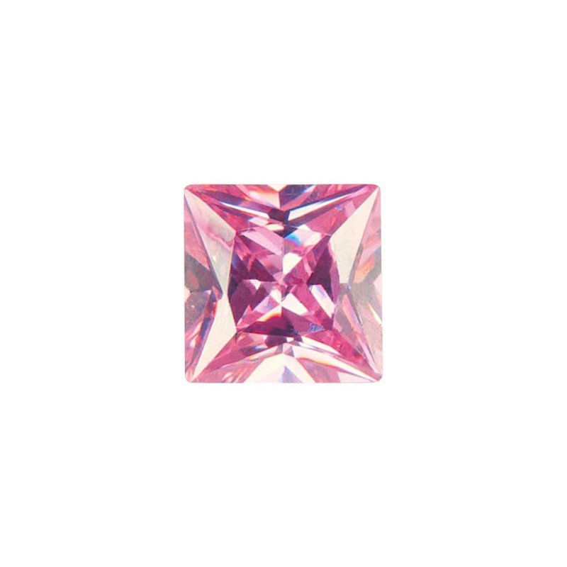 Фианит розовый, квадрат, 2х2мм