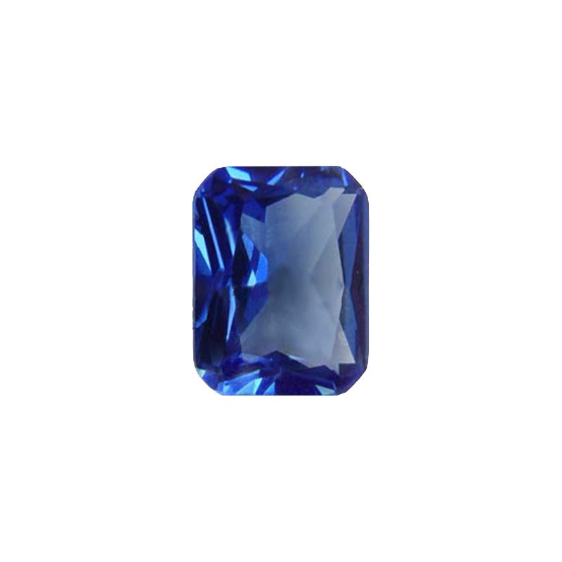 Ювелирное стекло синее, октагон, 7х5мм
