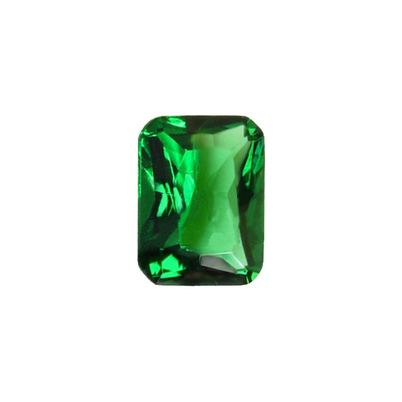 Ювелирное стекло зеленое, октагон, 14х10мм
