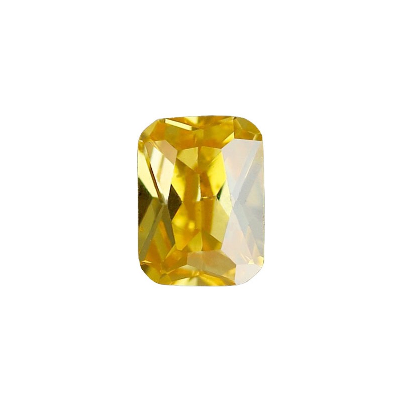 Фианит желтый, октагон, 6х4мм