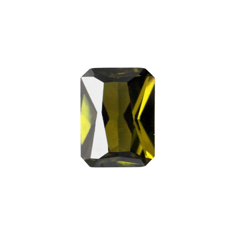 Фианит оливковый, октагон, 13х11мм