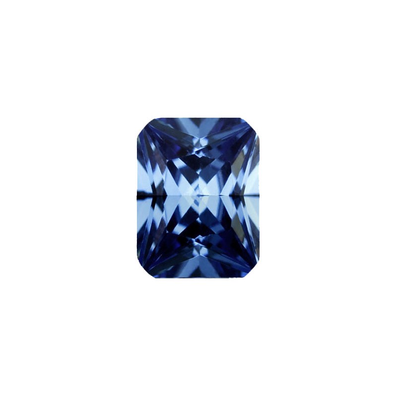 Фианит синий, октагон, 7х5мм