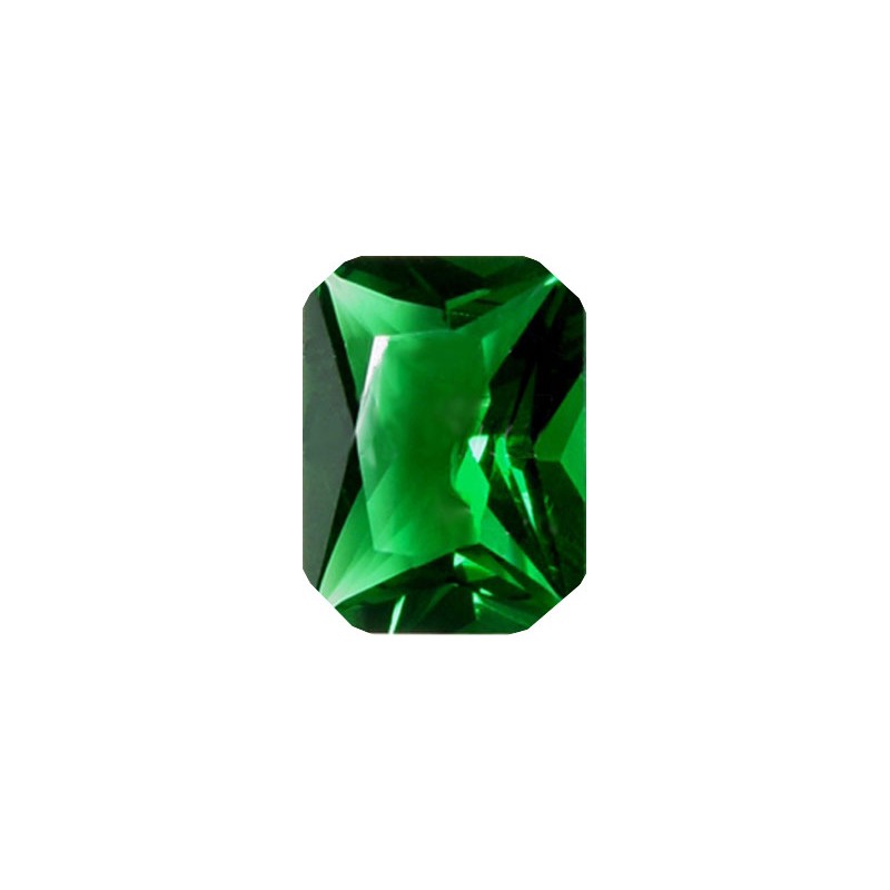 Фианит зеленый, октагон, 7х5мм