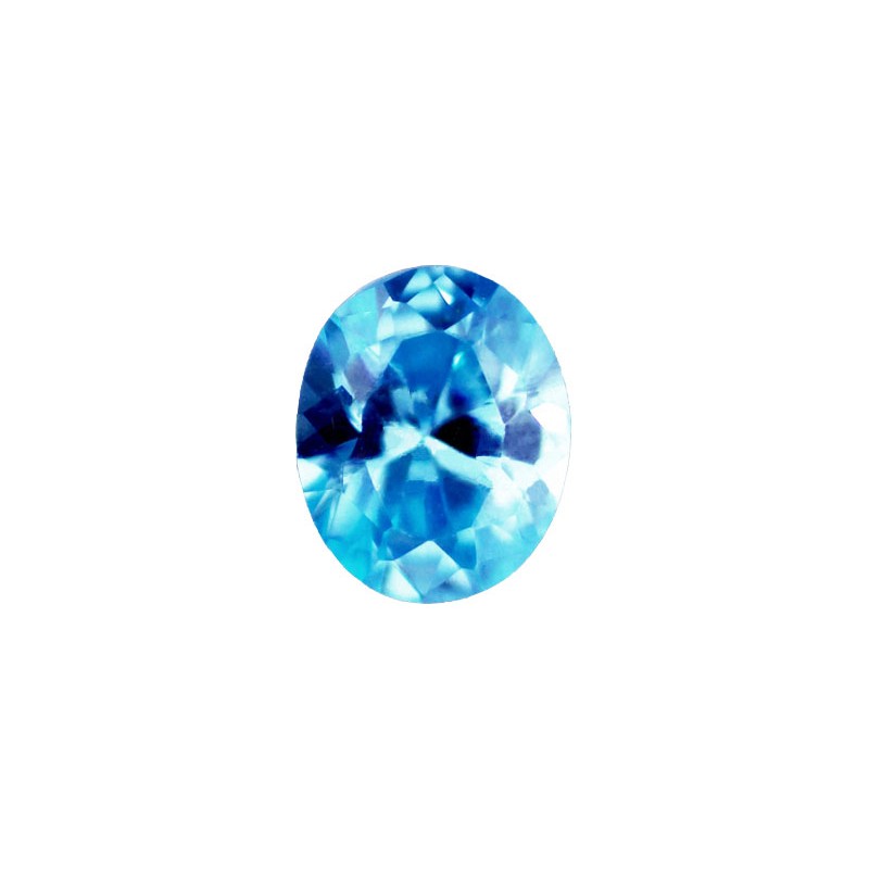 Фианит голубой, овал, 8х6мм