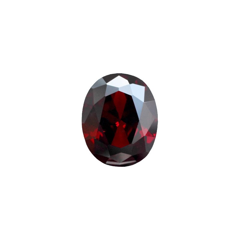 Фианит красный гранат, овал, 18х13мм