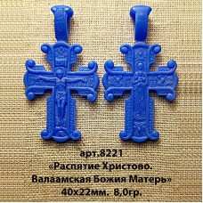 Восковка РП8221 крест "Распятие Христово. Валаамская икона Божией Матери"