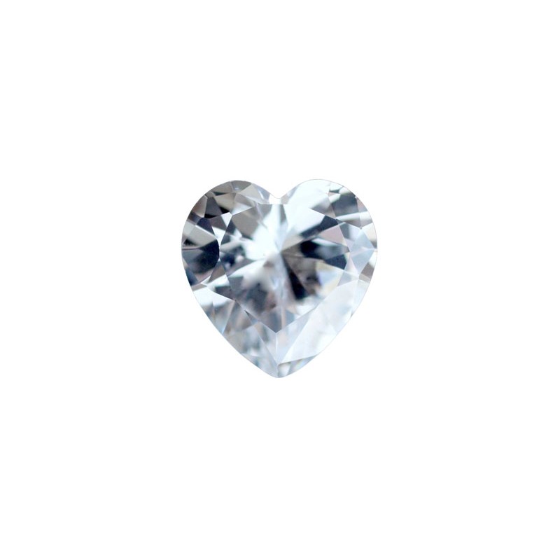 Фианит бесцветный, сердце, 6х6мм