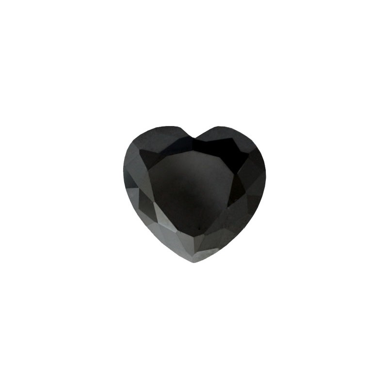 Фианит черный, сердце, 5х5мм