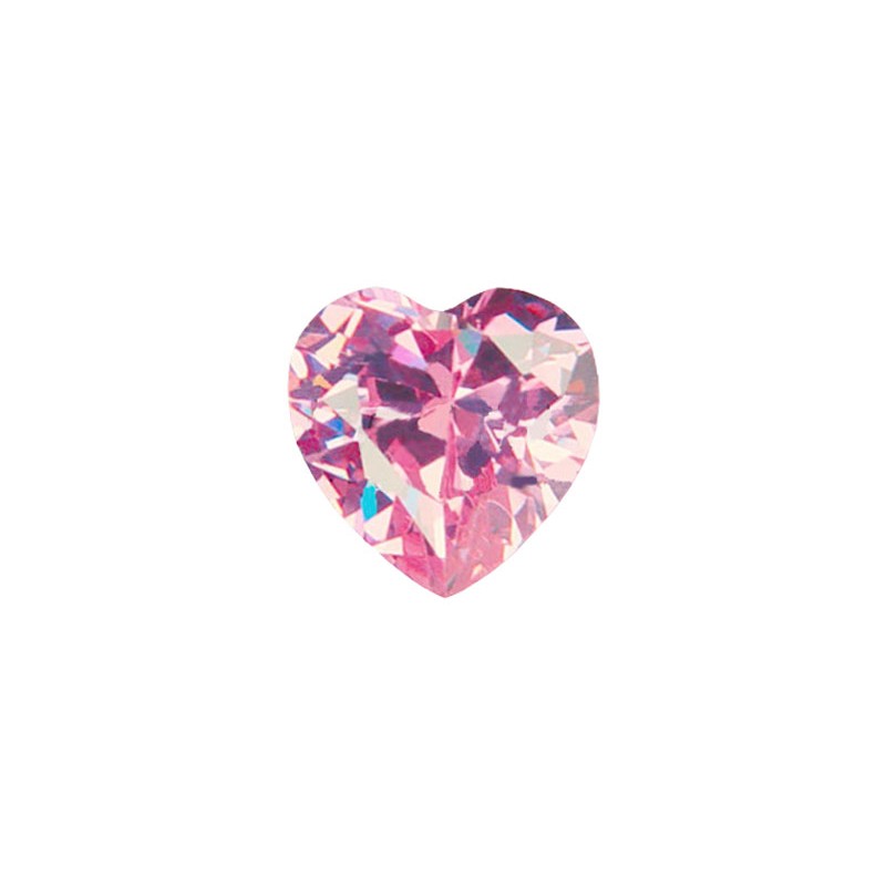 Фианит розовый, сердце, 5х5мм