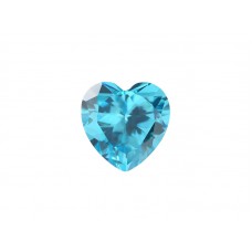Ювелирное стекло голубое, сердце, 5х5мм