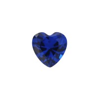 Ювелирное стекло синее, сердце, 5х5мм