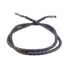 Шнур кожаный плетеный черный, Ø4.5мм, 65-75см