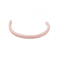 Шнур кожаный плетеный розовый, 11х6мм, 23см