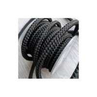 Шнур шелковый плетеный M231 черный, Ø5.0мм, 1метр