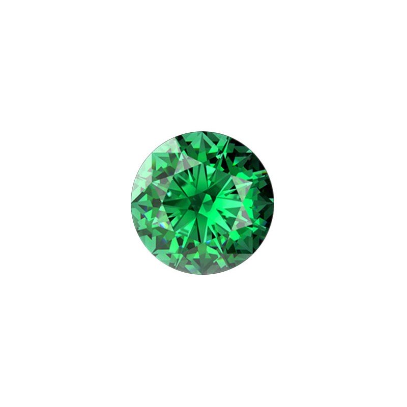 Муассанит зеленый, круг, 7,0мм