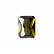 Фианит оливковый, октагон, 8х6мм
