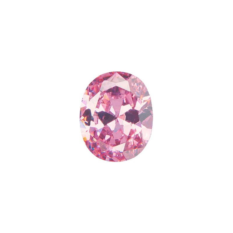 Фианит розовый, овал, 6х4мм