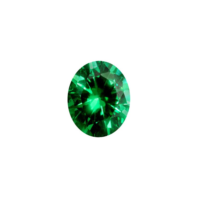 Фианит зеленый, овал, 5х3мм