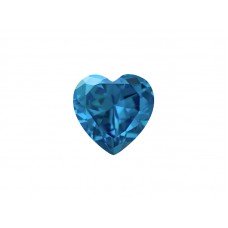 Фианит голубой, сердце, 6х6мм