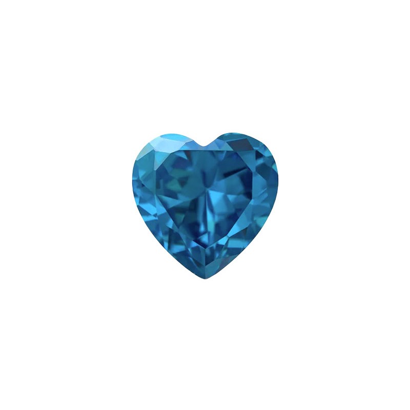 Фианит голубой, сердце, 5х5мм