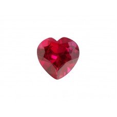 Корунд синтетический рубиновый, сердце, 6х6мм
